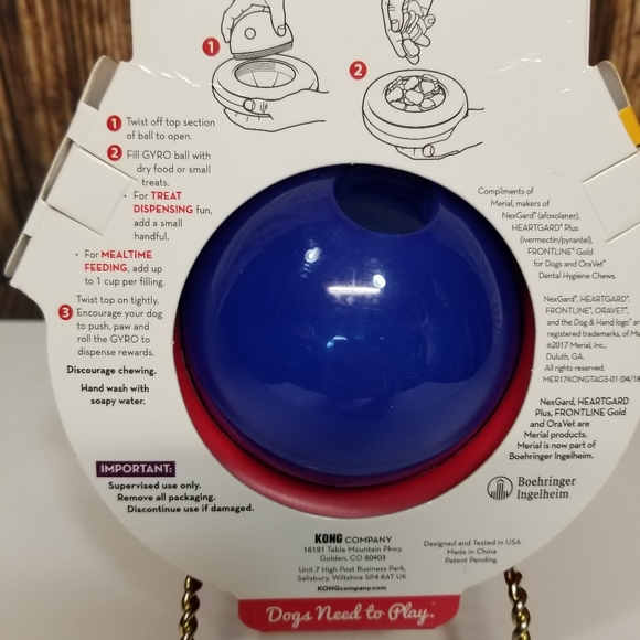 NEW Kong Gyro Treat Dispenser Small/Petite Interactive Dog Puzzle Toy - Picture 6 of 8